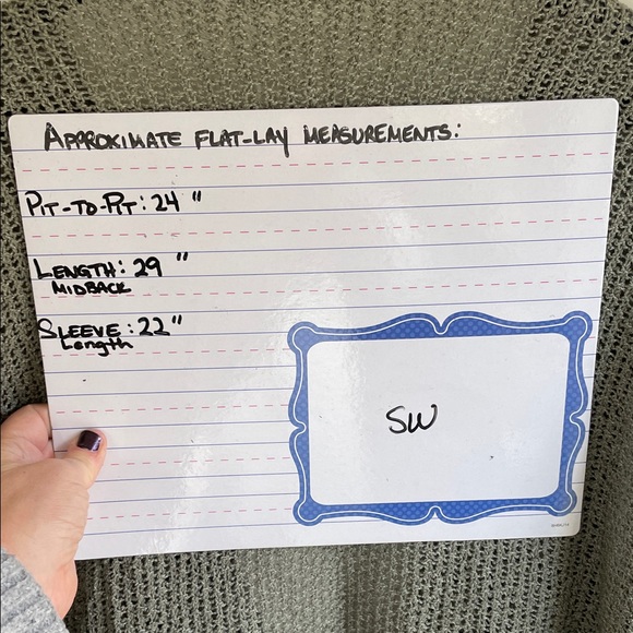 NWT Stitch Drop Long Sleeve Green-Gray Loose Knit Open-Front Sweater M - Picture 10 of 10